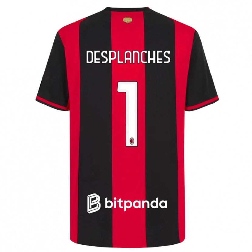 Danxen Hombre Camiseta Sebastiano Desplanches #1 Rojo Negro Blanco 1ª Equipación 2026/27 La Camisa México