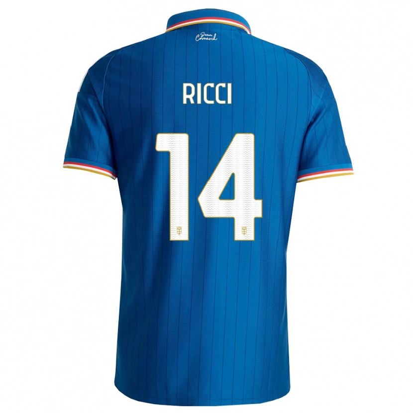 Danxen Hombre Camiseta Samuele Ricci #14 Azul Blanco Rojo 1ª Equipación 2026/27 La Camisa México