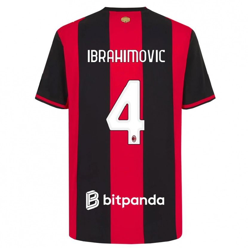 Danxen Hombre Camiseta Vincent Ibrahimović #4 Rojo Negro Blanco 1ª Equipación 2026/27 La Camisa México