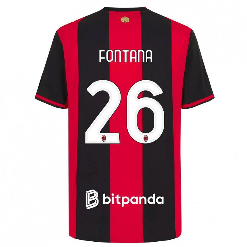 Danxen Hombre Camiseta Francesco Fontana #26 Rojo Negro Blanco 1ª Equipación 2026/27 La Camisa México