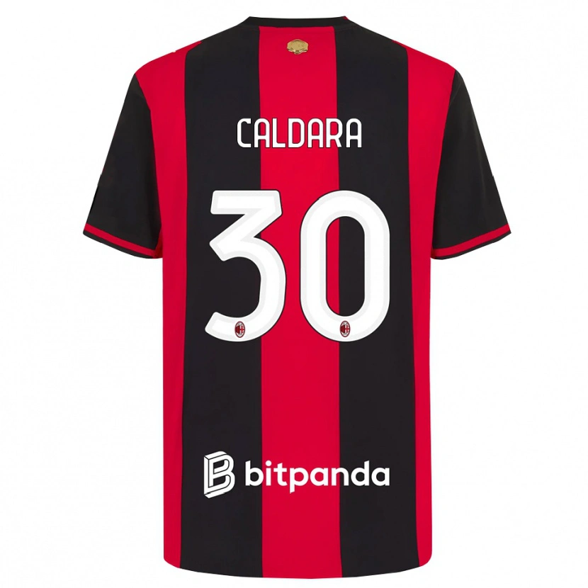 Danxen Hombre Camiseta Mattia Caldara #30 Rojo Negro Blanco 1ª Equipación 2026/27 La Camisa México
