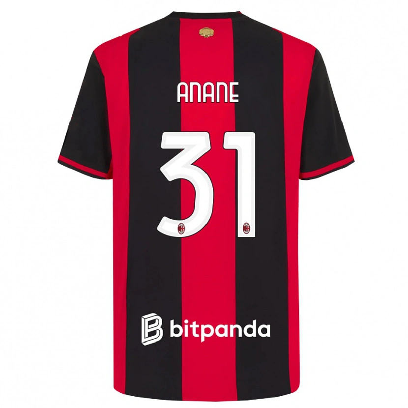 Danxen Hombre Camiseta Emmanuel Anane #31 Rojo Negro Blanco 1ª Equipación 2026/27 La Camisa México