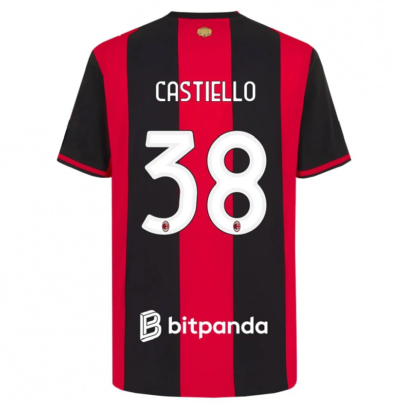 Danxen Hombre Camiseta Alex Castiello #38 Rojo Negro Blanco 1ª Equipación 2026/27 La Camisa México