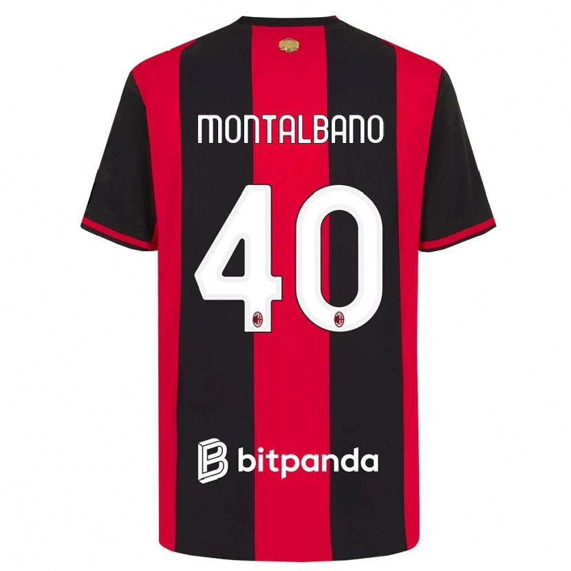Danxen Hombre Camiseta Nicolo Montalbano #40 Rojo Negro Blanco 1ª Equipación 2026/27 La Camisa México