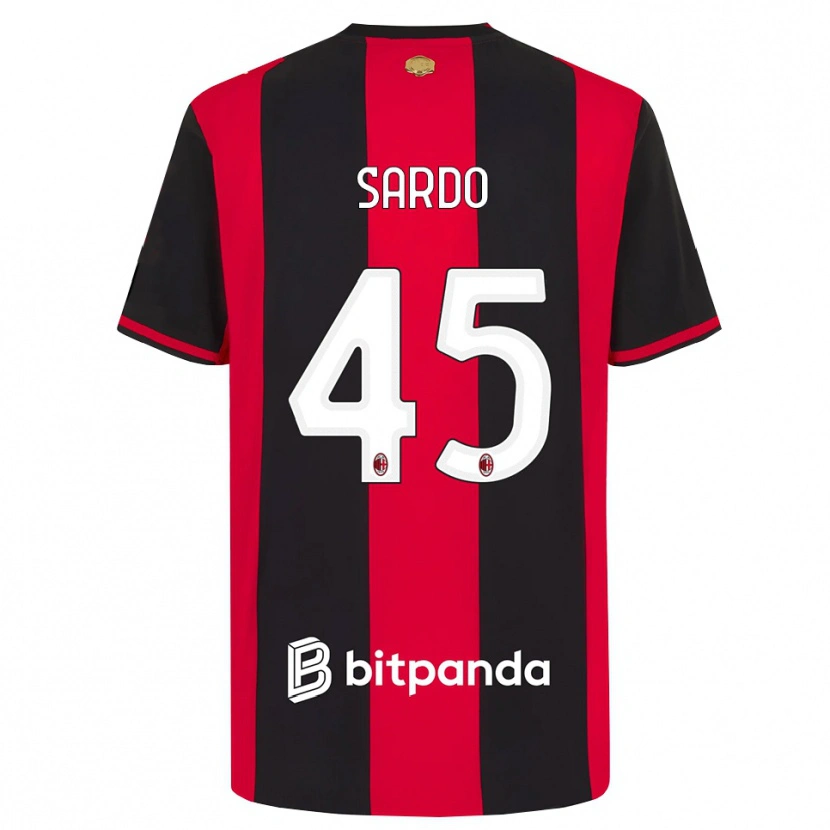 Danxen Hombre Camiseta Jacopo Sardo #45 Rojo Negro Blanco 1ª Equipación 2026/27 La Camisa México