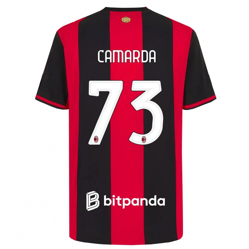 Danxen Hombre Camiseta Francesco Camarda #73 Rojo Negro Blanco 1ª Equipación 2026/27 La Camisa México