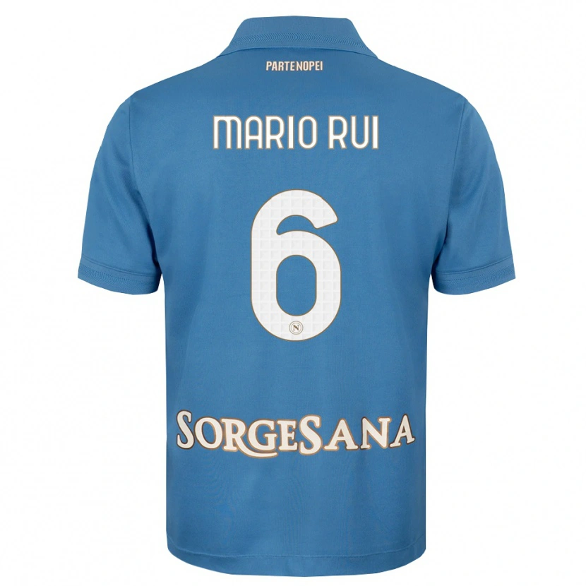 Danxen Hombre Camiseta Mario Rui #6 Azul Neblina Blanco 1ª Equipación 2026/27 La Camisa México