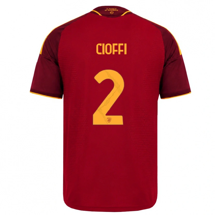 Danxen Hombre Camiseta Cristian Cioffi #2 Rojo Dorado Amarillo 1ª Equipación 2026/27 La Camisa México