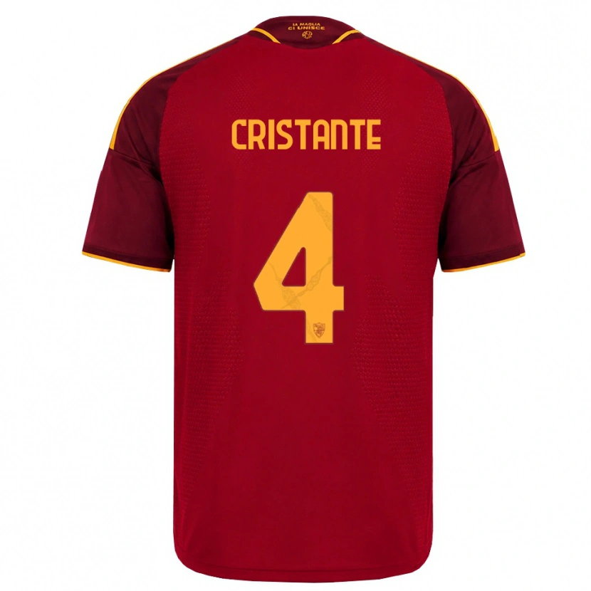 Danxen Hombre Camiseta Bryan Cristante #4 Rojo Dorado Amarillo 1ª Equipación 2026/27 La Camisa México