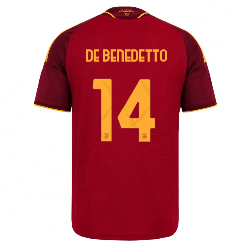 Danxen Hombre Camiseta Lorenzo De Benedetto #14 Rojo Dorado Amarillo 1ª Equipación 2026/27 La Camisa México