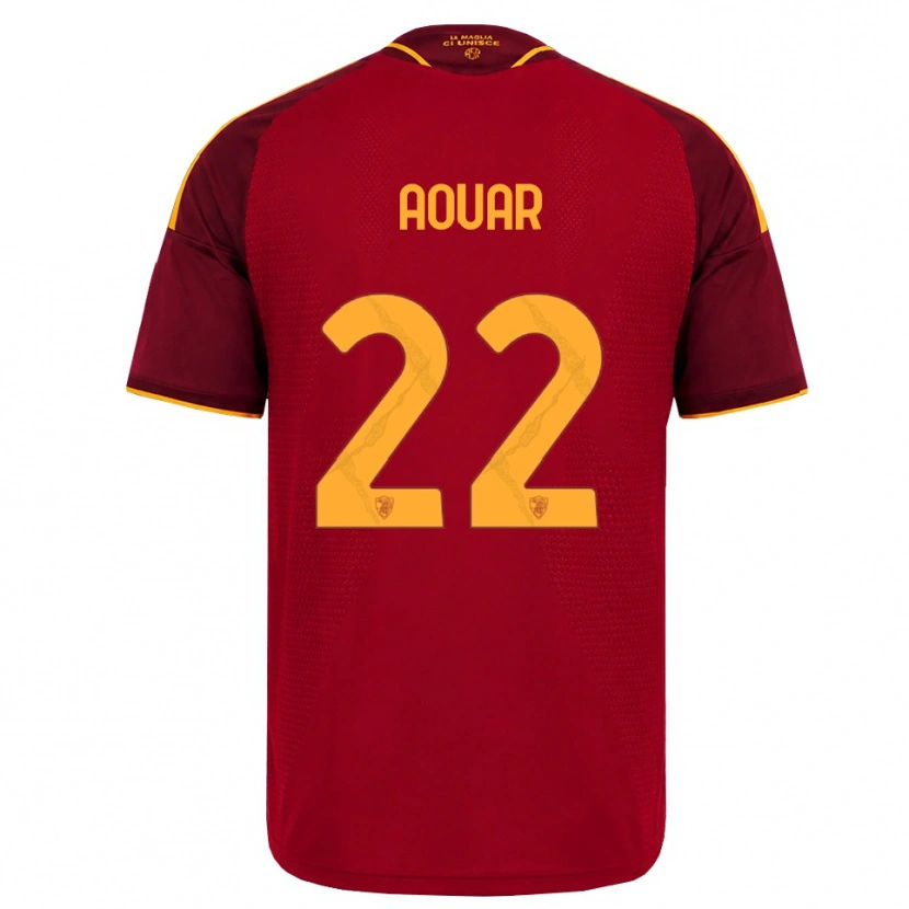 Danxen Hombre Camiseta Houssem Aouar #22 Rojo Dorado Amarillo 1ª Equipación 2026/27 La Camisa México