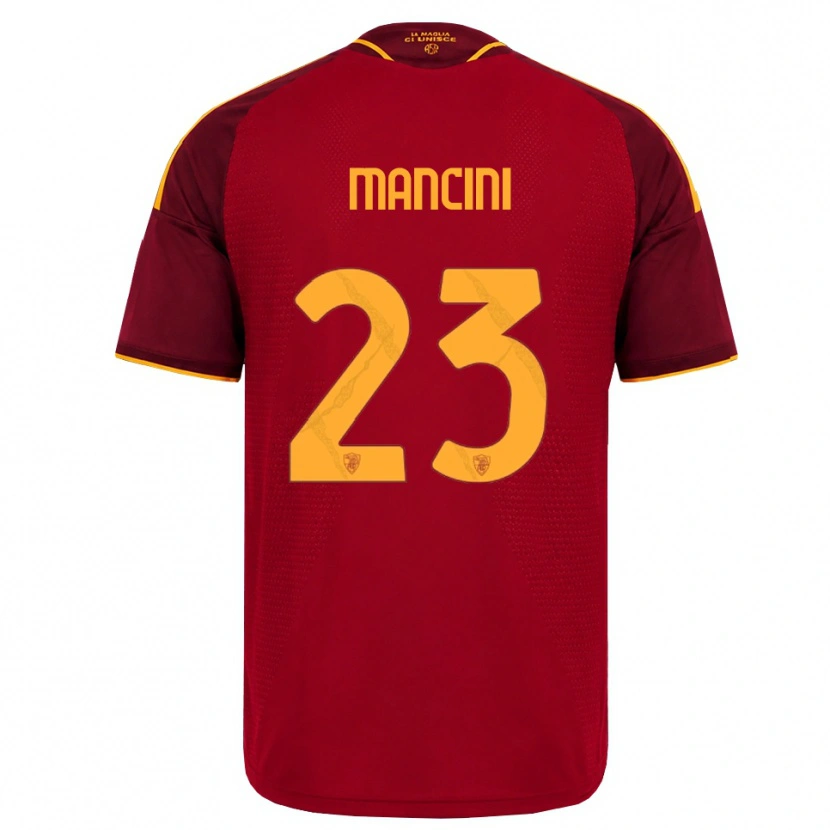 Danxen Hombre Camiseta Gianluca Mancini #23 Rojo Dorado Amarillo 1ª Equipación 2026/27 La Camisa México