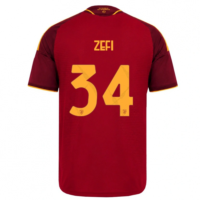 Danxen Hombre Camiseta Kevin Zefi #34 Rojo Dorado Amarillo 1ª Equipación 2026/27 La Camisa México