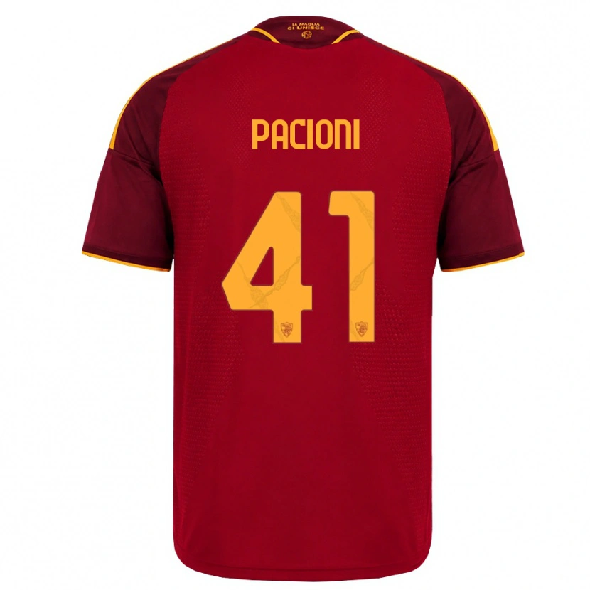 Danxen Hombre Camiseta Eleonora Pacioni #41 Rojo Dorado Amarillo 1ª Equipación 2026/27 La Camisa México