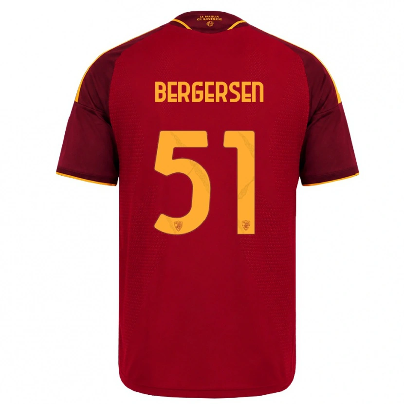 Danxen Hombre Camiseta Mina Bergersen #51 Rojo Dorado Amarillo 1ª Equipación 2026/27 La Camisa México