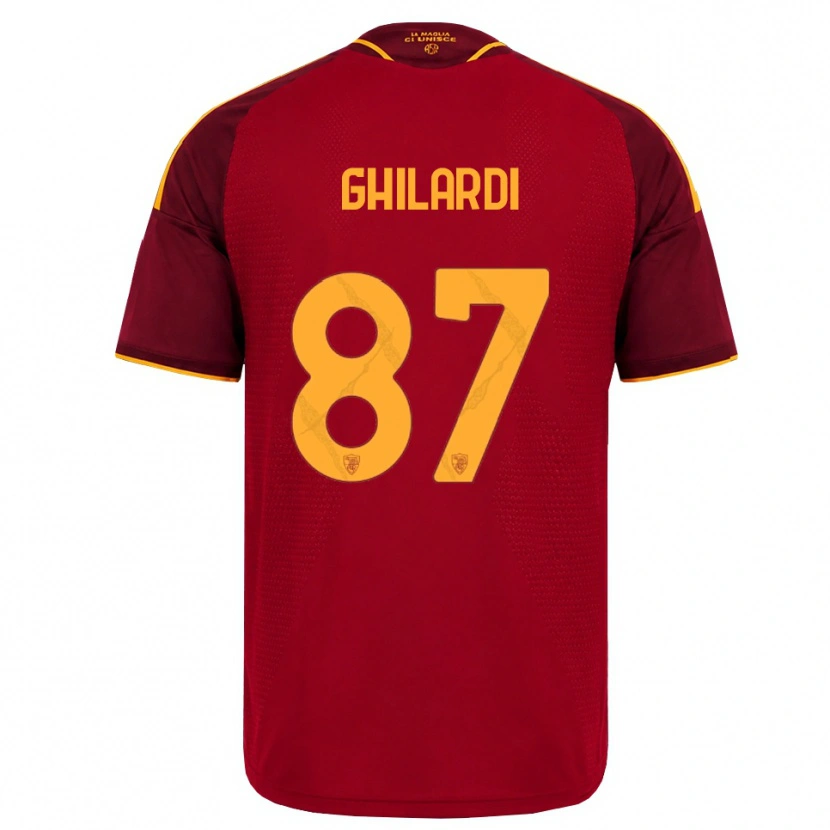 Danxen Hombre Camiseta Daniele Ghilardi #87 Rojo Dorado Amarillo 1ª Equipación 2026/27 La Camisa México