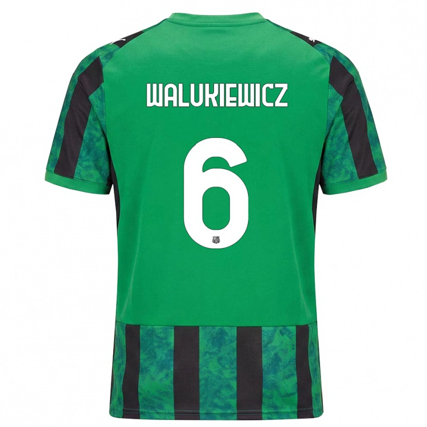 Danxen Hombre Camiseta Sebastian Walukiewicz #6 Verde Negro Blanco 1ª Equipación 2026/27 La Camisa México