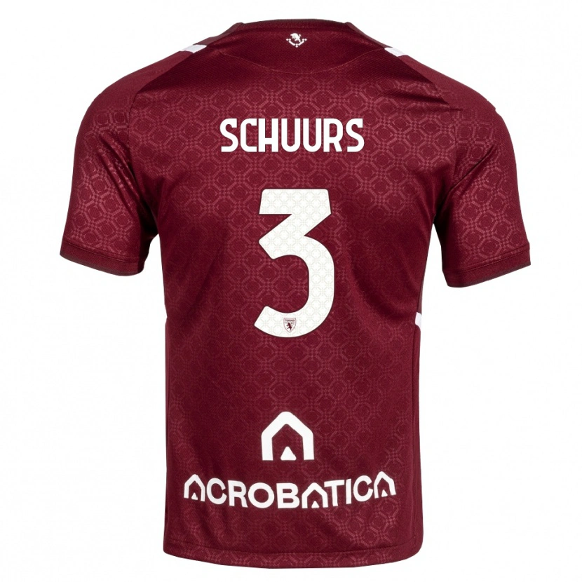 Danxen Hombre Camiseta Perr Schuurs #3 Burdeos Blanco 1ª Equipación 2026/27 La Camisa México