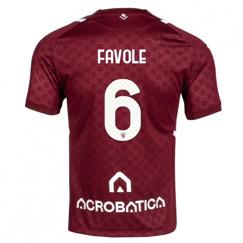 Danxen Hombre Camiseta Stefania Favole #6 Burdeos Blanco 1ª Equipación 2026/27 La Camisa México