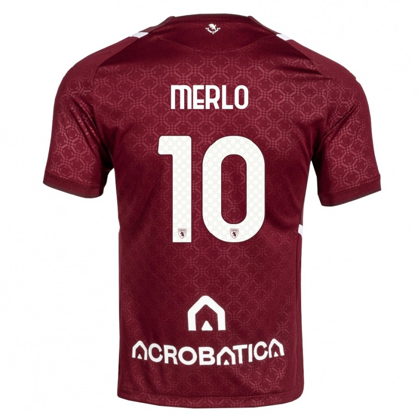 Danxen Hombre Camiseta Mattia Merlo #10 Burdeos Blanco 1ª Equipación 2026/27 La Camisa México