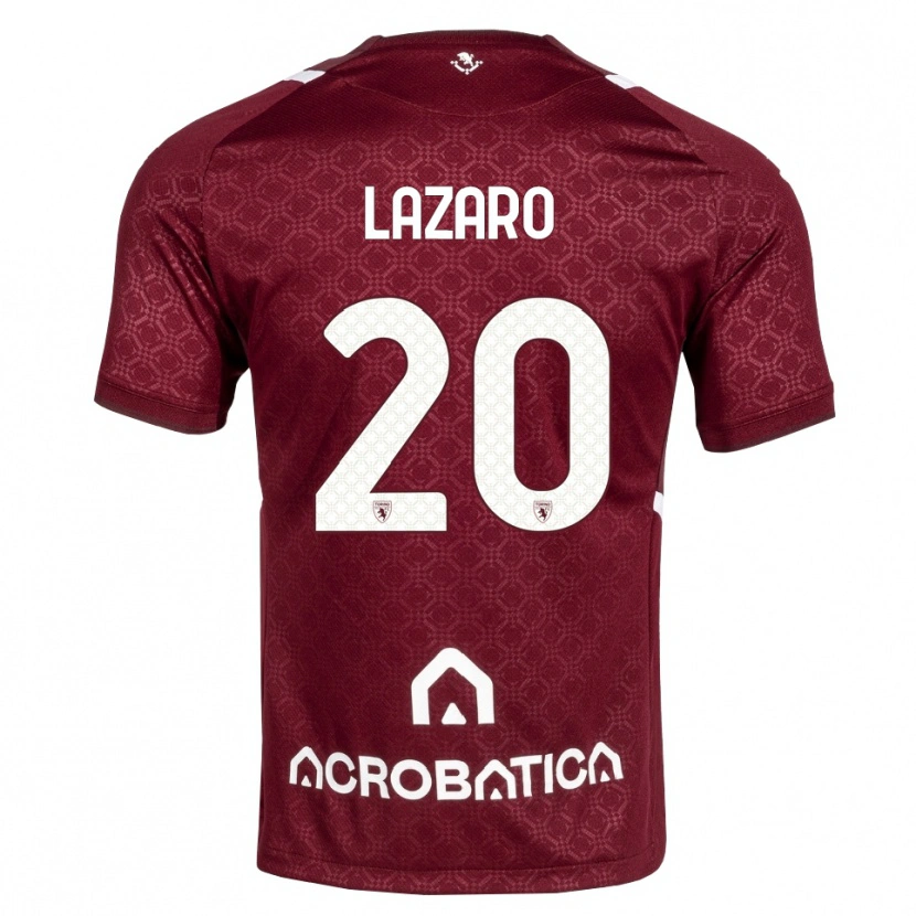 Danxen Hombre Camiseta Valentino Lazaro #20 Burdeos Blanco 1ª Equipación 2026/27 La Camisa México