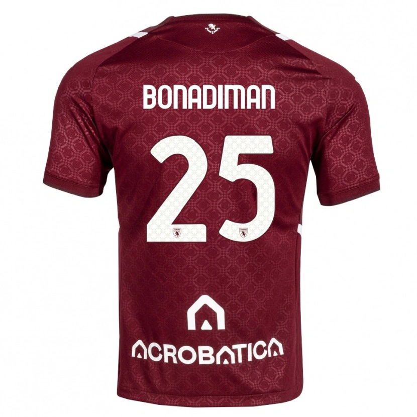 Danxen Hombre Camiseta Matteo Bonadiman #25 Burdeos Blanco 1ª Equipación 2026/27 La Camisa México