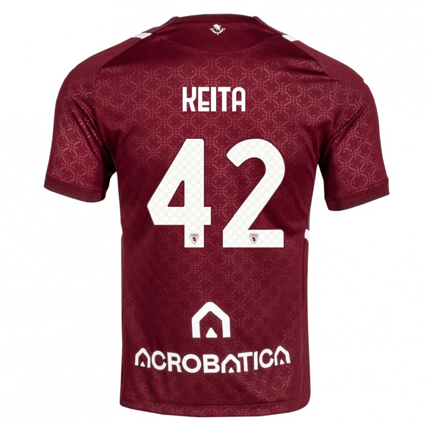 Danxen Hombre Camiseta Karamoko Keita #42 Burdeos Blanco 1ª Equipación 2026/27 La Camisa México