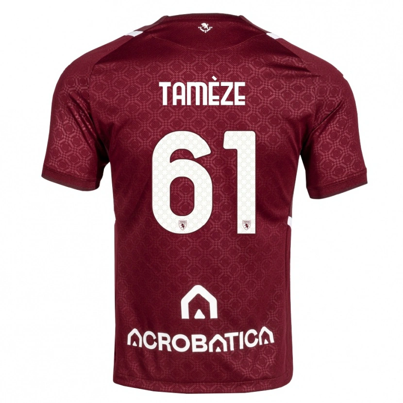 Danxen Hombre Camiseta Adrien Tamèze #61 Burdeos Blanco 1ª Equipación 2026/27 La Camisa México