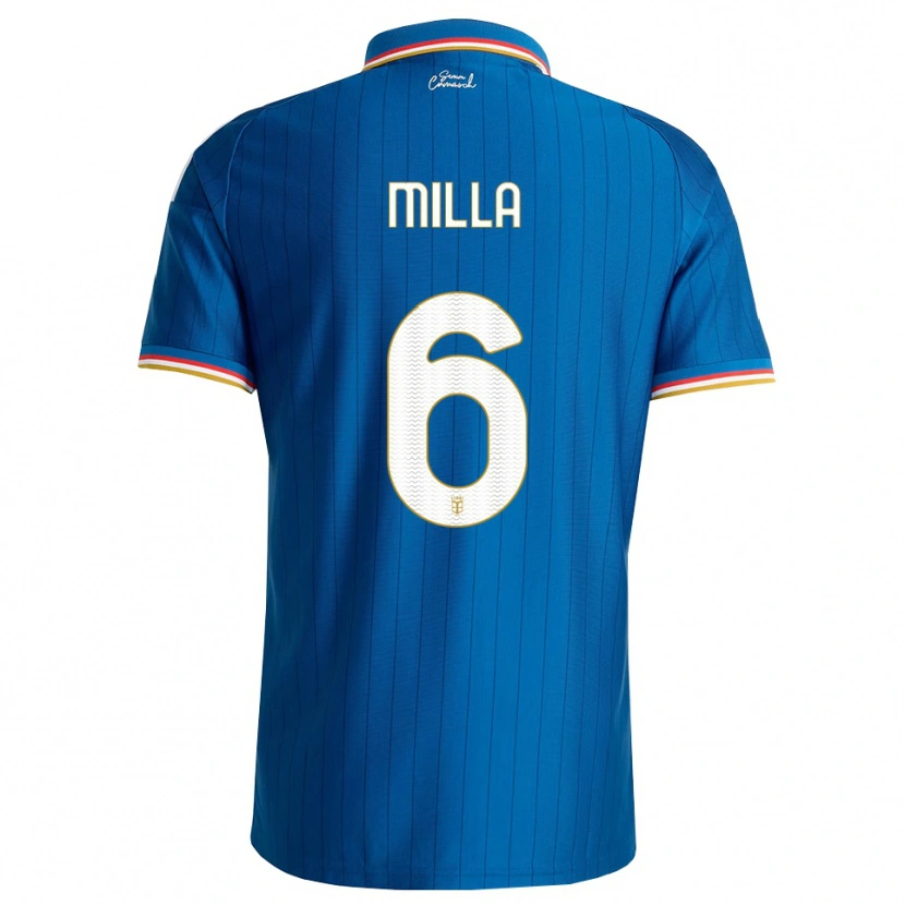 Danxen Hombre Camiseta Luis Milla #6 Azul Blanco Rojo 1ª Equipación 2026/27 La Camisa México