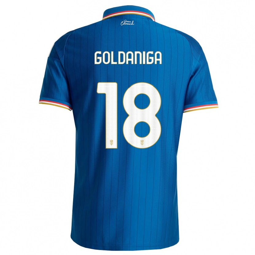 Danxen Hombre Camiseta Edoardo Goldaniga #18 Azul Blanco Rojo 1ª Equipación 2026/27 La Camisa México