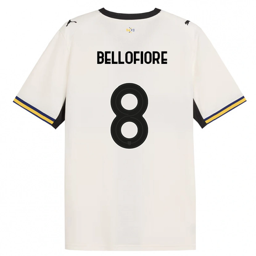 Danxen Hombre Camiseta Nicola Bellofiore #8 Blanco Roto Negro Amarillo 1ª Equipación 2026/27 La Camisa México