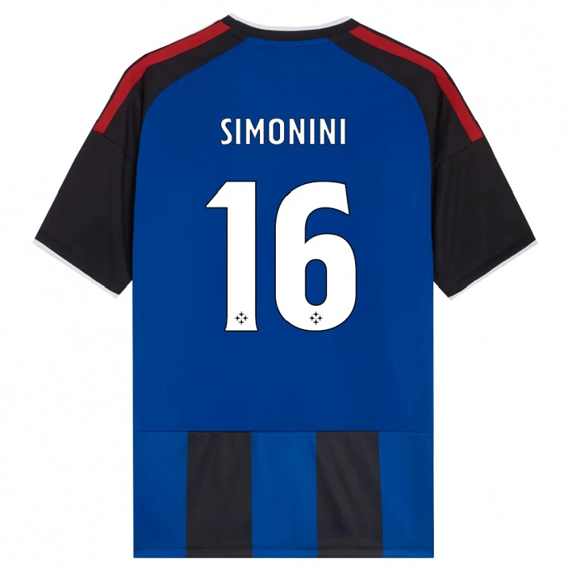 Danxen Hombre Camiseta Nicolò Simonini #16 Negro Rojo Blanco Azul 1ª Equipación 2026/27 La Camisa México
