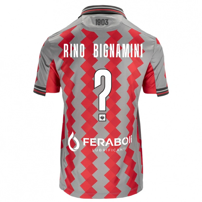 Danxen Hombre Camiseta Filippo Rino Bignamini #0 Gris Rojo Blanco 1ª Equipación 2026/27 La Camisa México