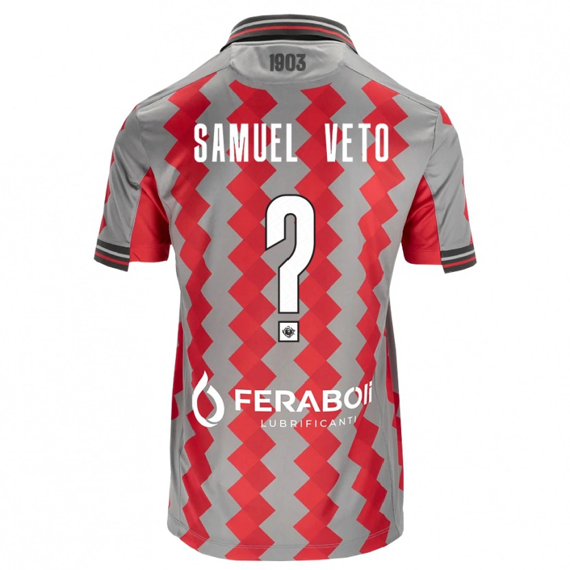 Danxen Hombre Camiseta Djoloelie Samuel Veto #0 Gris Rojo Blanco 1ª Equipación 2026/27 La Camisa México