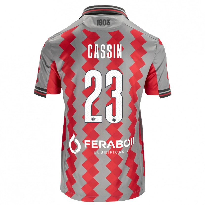 Danxen Hombre Camiseta Marco Cassin #23 Gris Rojo Blanco 1ª Equipación 2026/27 La Camisa México