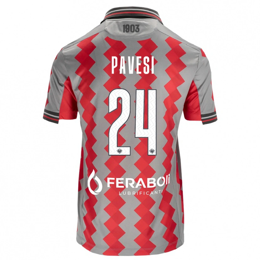 Danxen Hombre Camiseta Davide Pavesi #24 Gris Rojo Blanco 1ª Equipación 2026/27 La Camisa México