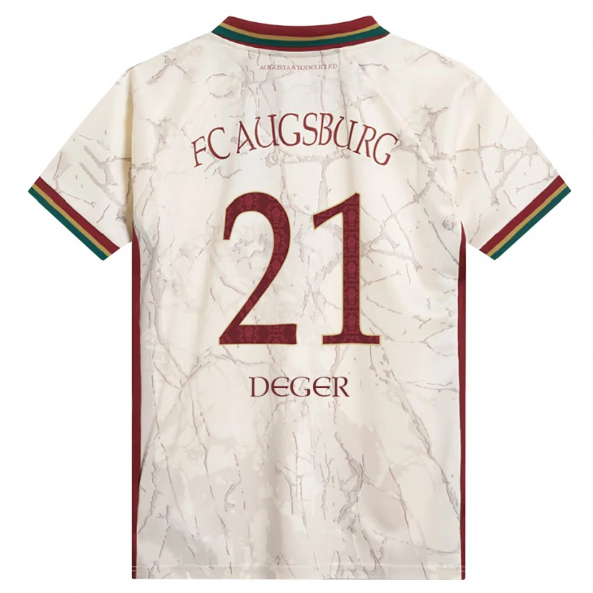 Danxen Hombre Camiseta David Deger #21 Verde Arroz Blanco Burdeos 1ª Equipación 2026/27 La Camisa México