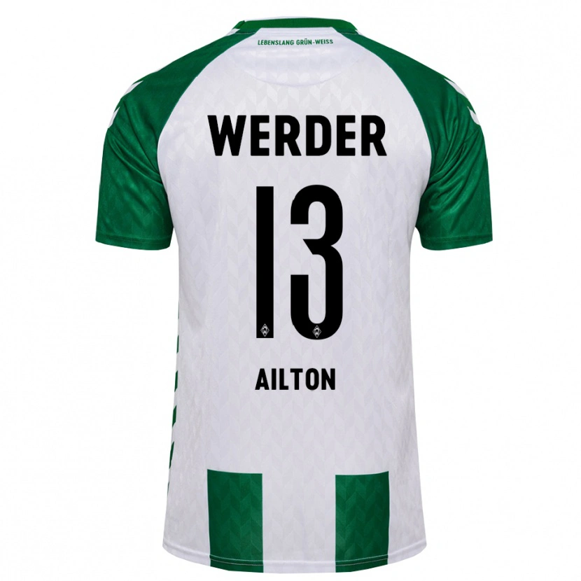 Danxen Hombre Camiseta Ailton Ramon Goncalves Rodriguez #13 Verde Blanco 1ª Equipación 2026/27 La Camisa México