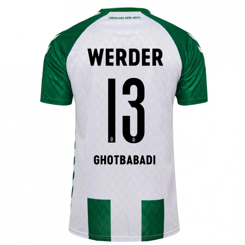 Danxen Hombre Camiseta Reza Ghotbabadi #13 Verde Blanco 1ª Equipación 2026/27 La Camisa México