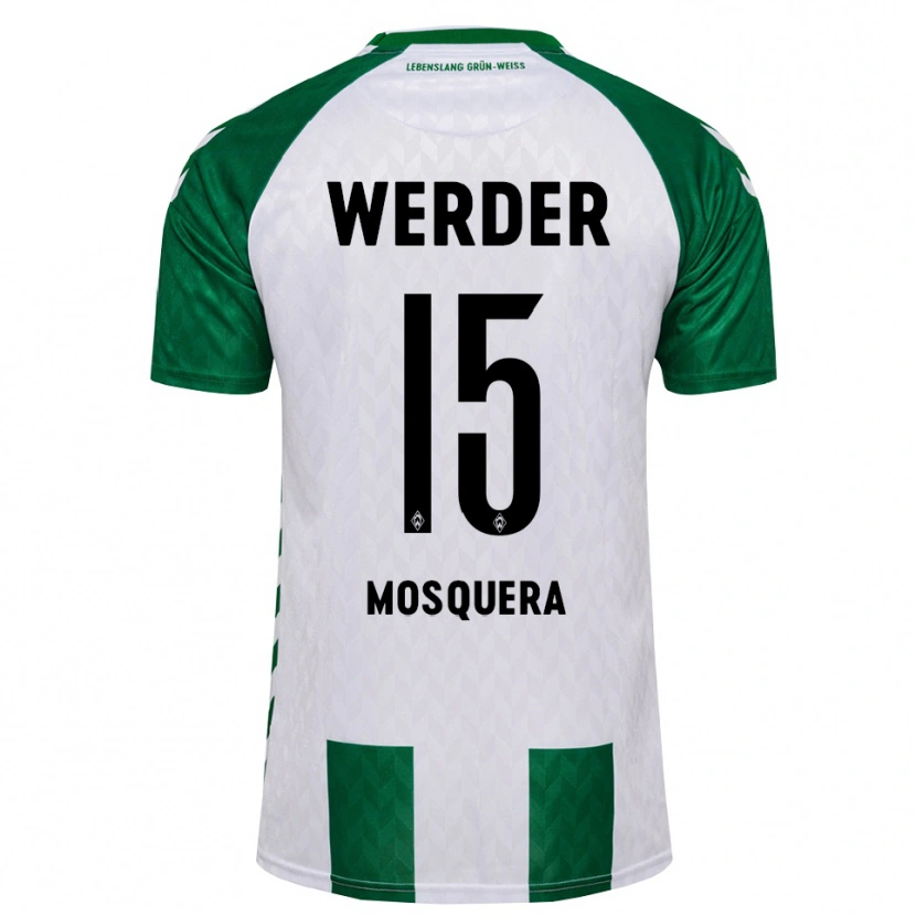 Danxen Hombre Camiseta Arley Mosquera #15 Verde Blanco 1ª Equipación 2026/27 La Camisa México