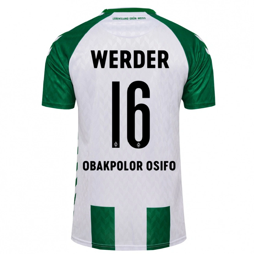 Danxen Hombre Camiseta Valentin Obakpolor Osifo #16 Verde Blanco 1ª Equipación 2026/27 La Camisa México