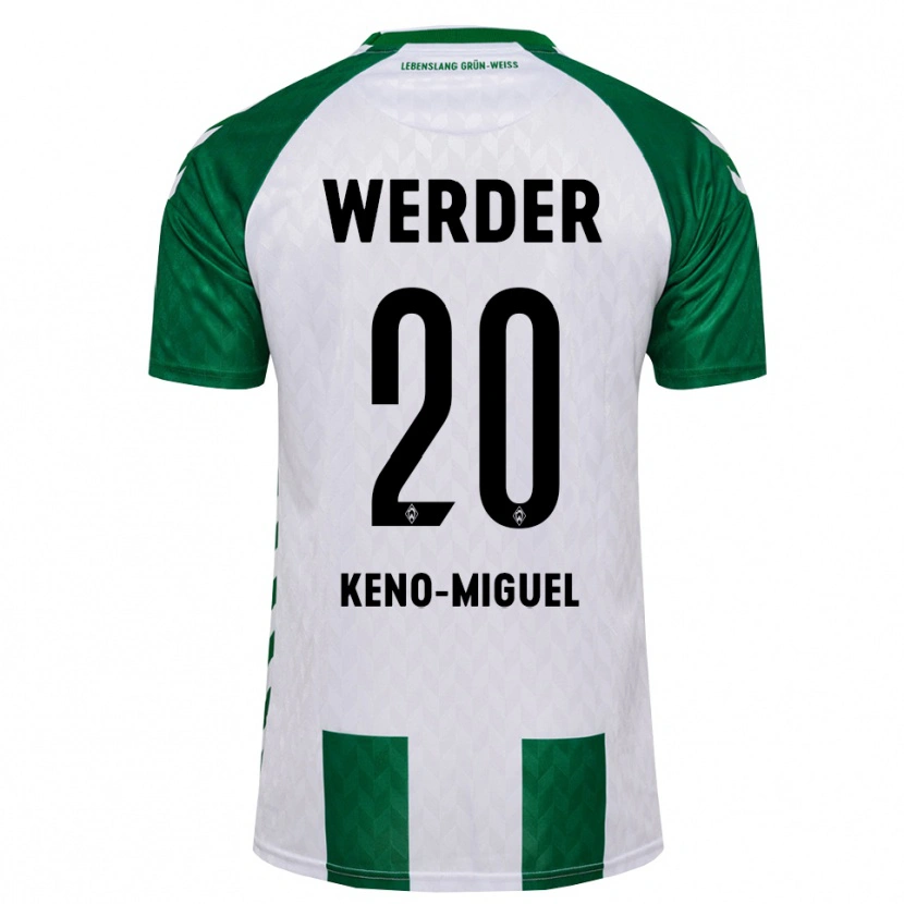 Danxen Hombre Camiseta Keno-Miguel Meyer #20 Verde Blanco 1ª Equipación 2026/27 La Camisa México