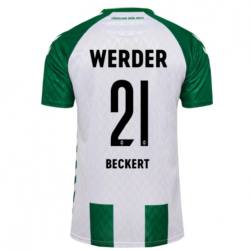 Danxen Hombre Camiseta Jonathan Beckert #21 Verde Blanco 1ª Equipación 2026/27 La Camisa México