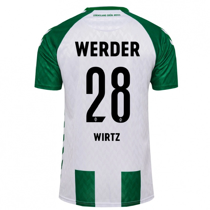 Danxen Hombre Camiseta Juliane Wirtz #28 Verde Blanco 1ª Equipación 2026/27 La Camisa México