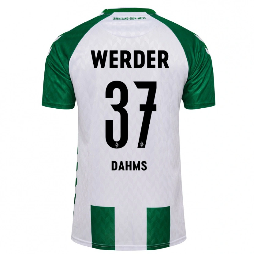 Danxen Hombre Camiseta Lena Dahms #37 Verde Blanco 1ª Equipación 2026/27 La Camisa México