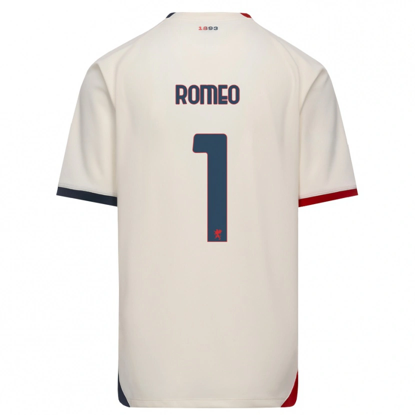 Danxen Hombre Camiseta Emanuele Romeo #1 Blanco Roto Rojo 2ª Equipación 2026/27 La Camisa México