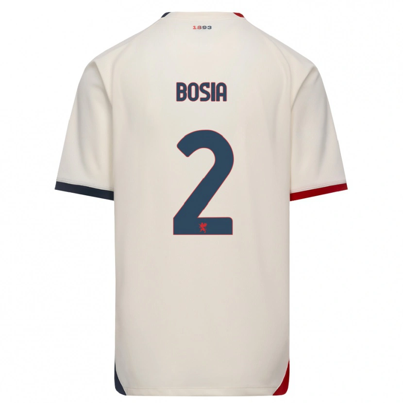 Danxen Hombre Camiseta Davide Bosia #2 Blanco Roto Rojo 2ª Equipación 2026/27 La Camisa México