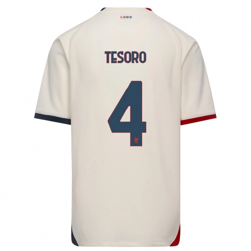 Danxen Hombre Camiseta Cristian Tesoro #4 Blanco Roto Rojo 2ª Equipación 2026/27 La Camisa México