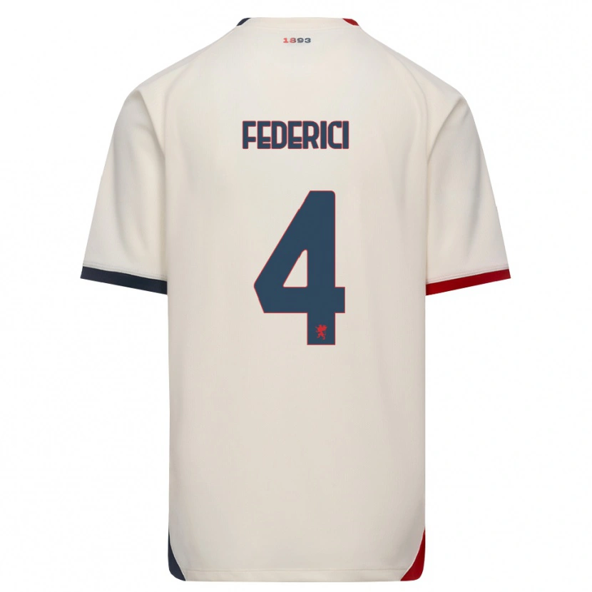 Danxen Hombre Camiseta Matteo Federici #4 Blanco Roto Rojo 2ª Equipación 2026/27 La Camisa México
