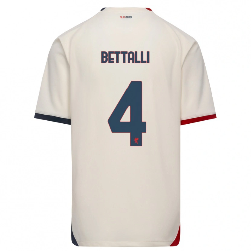 Danxen Hombre Camiseta Giorgia Bettalli #4 Blanco Roto Rojo 2ª Equipación 2026/27 La Camisa México